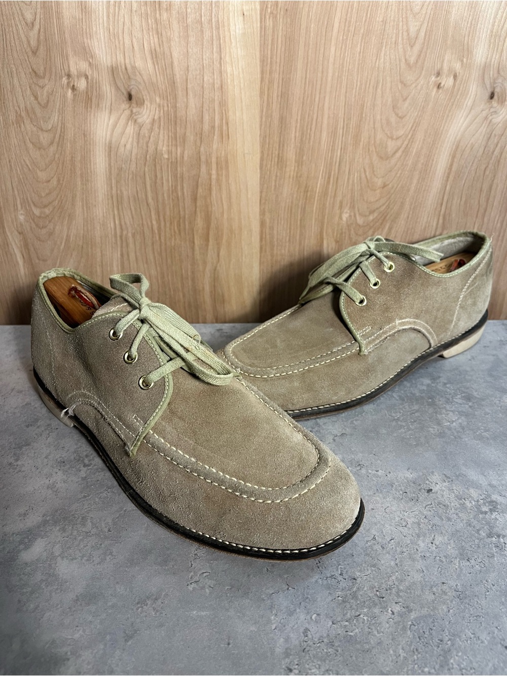 Vintage Brunswick Olive Suede Bowling Shoes Men’s Grandpacore Classic Size 1E